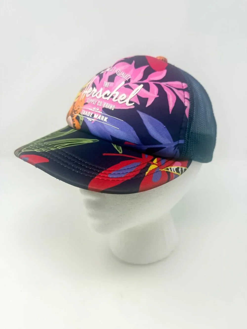 Herschel Supply Co. Whaler Mesh Soft Brim Youth Kids Trucker Hat Jungle Floral